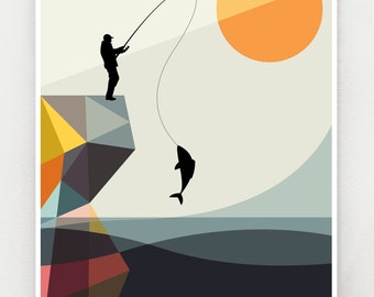 Gone fishing, print, GEO93