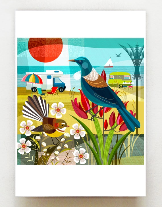 Kiwi summers series 3, print, NZA178