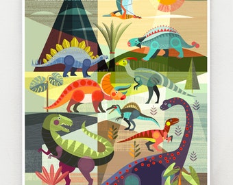 Dinosaurs, print, DES79