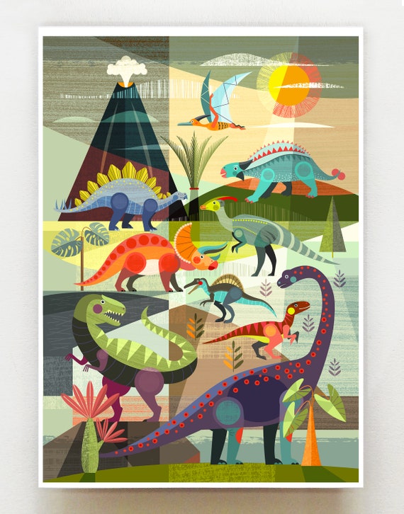 Dinosaurs, print, DES79