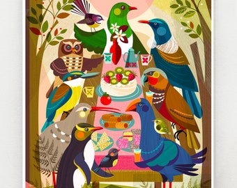 Party in the forest, print, NZA183