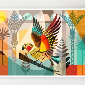 Horizontal New Zealand Kea print NZA69