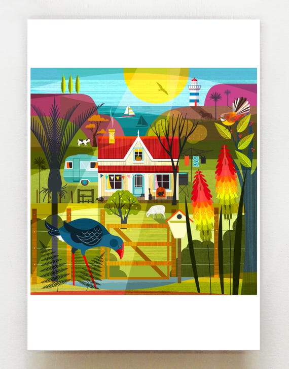 Afternoon on the farm, print, NZA216