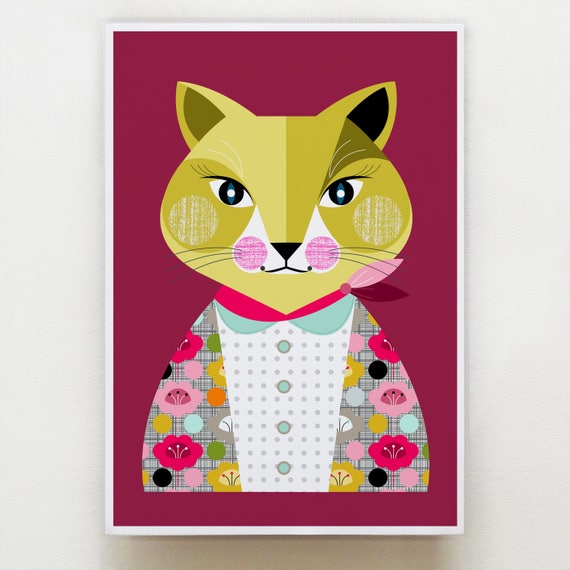 Lady cat, print, DES50