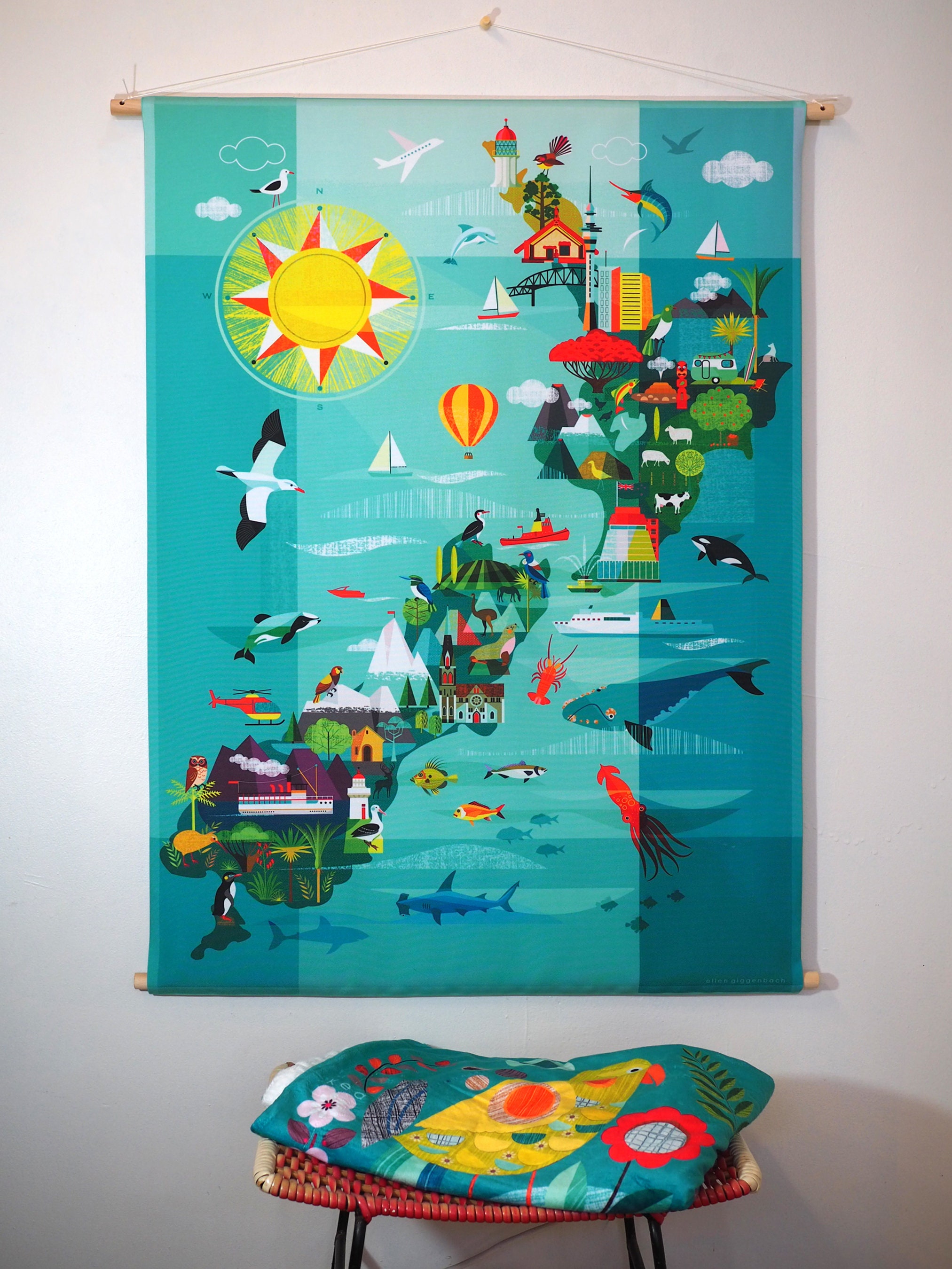 Fabric wall hanging, W20