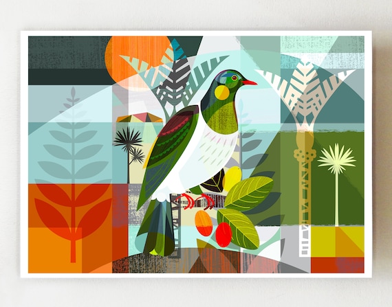 Horizontal Kereru, print, NZA171