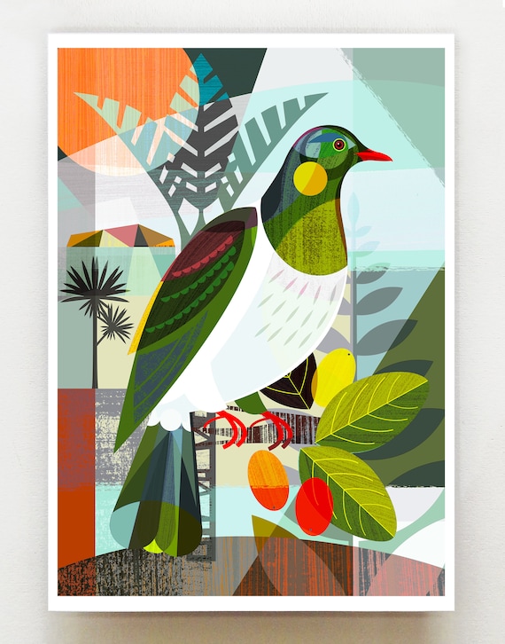 New Zealand, Kereru summer, print, NZA123