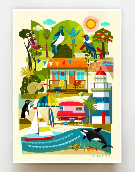 Summer at the beach, New Zealand, print, NZA209