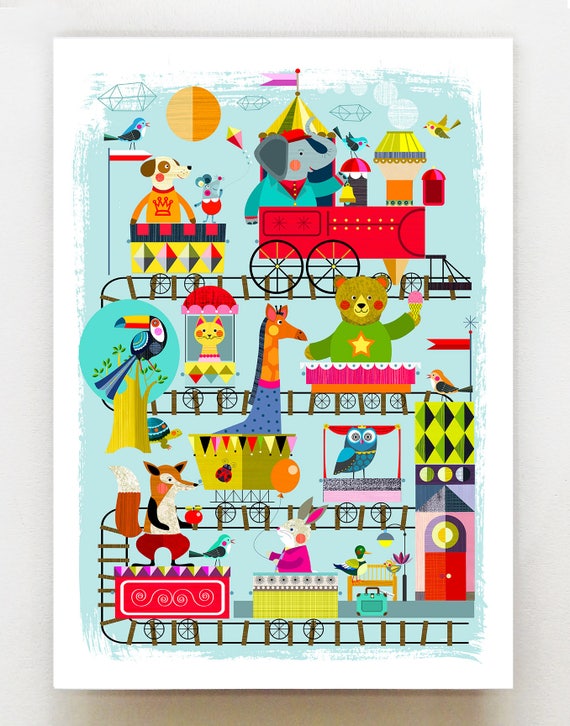 Train adventure, print, DES3