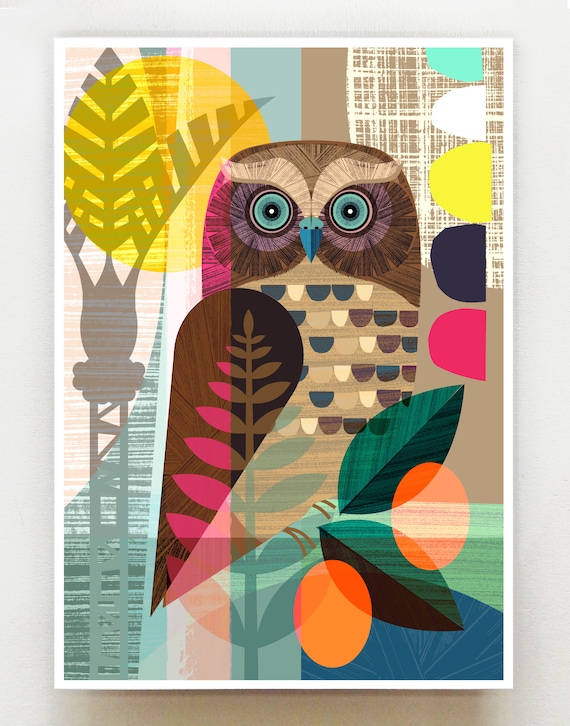 Ruru, New Zealand, Morepork, print, NZA17