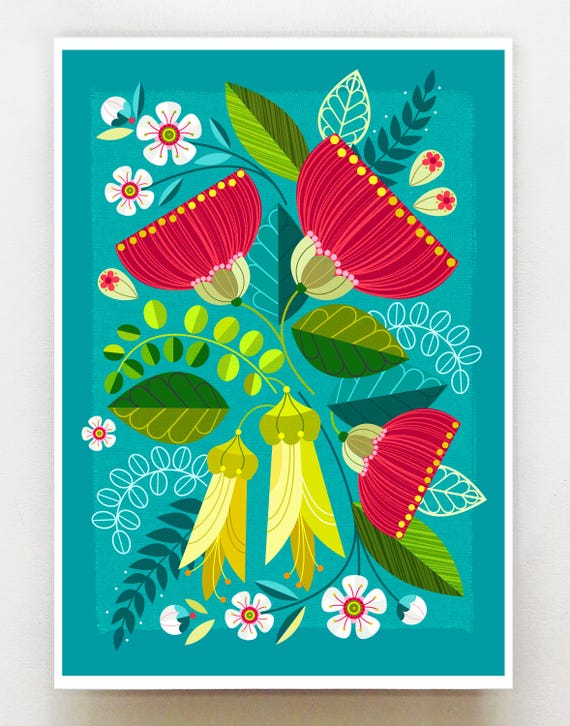 Burst of blooms, New Zealand, print, NZA210