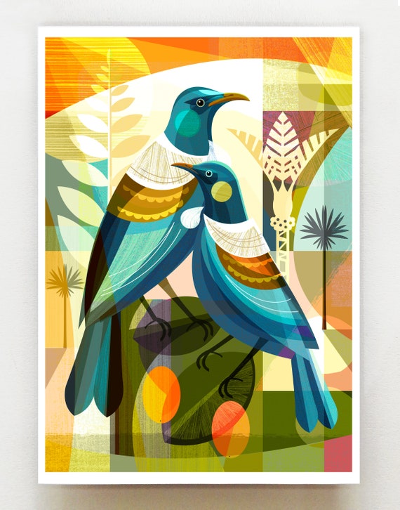 Mr & Mrs Tui, print, NZA145