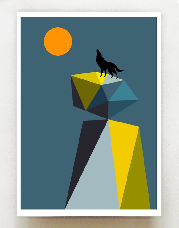 Howling at the Moon, print, GEO55