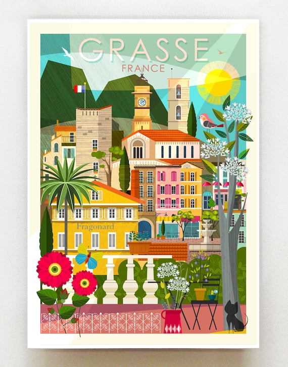 Grasse, the perfume capital of France, print, DES83