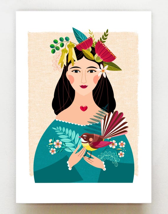 Flower girl, New Zealand, print, NZA211