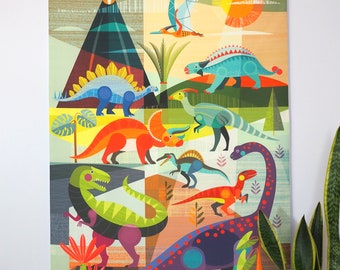 Fabric wall hanging, Dinosaurs, W8