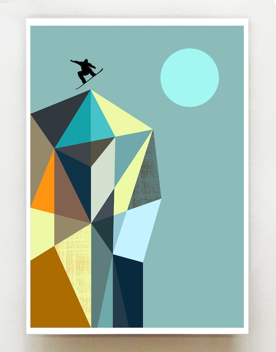 Snowboarder print, GEO12