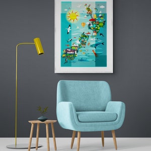 New Zealand Map, Print, NZA137 - Etsy