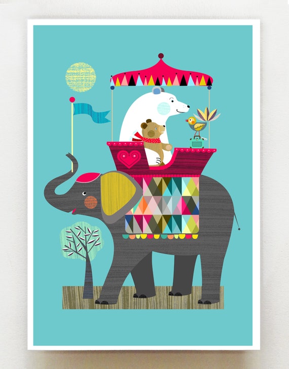 Piwakawaka meets Mr Polar bear, print, DES20