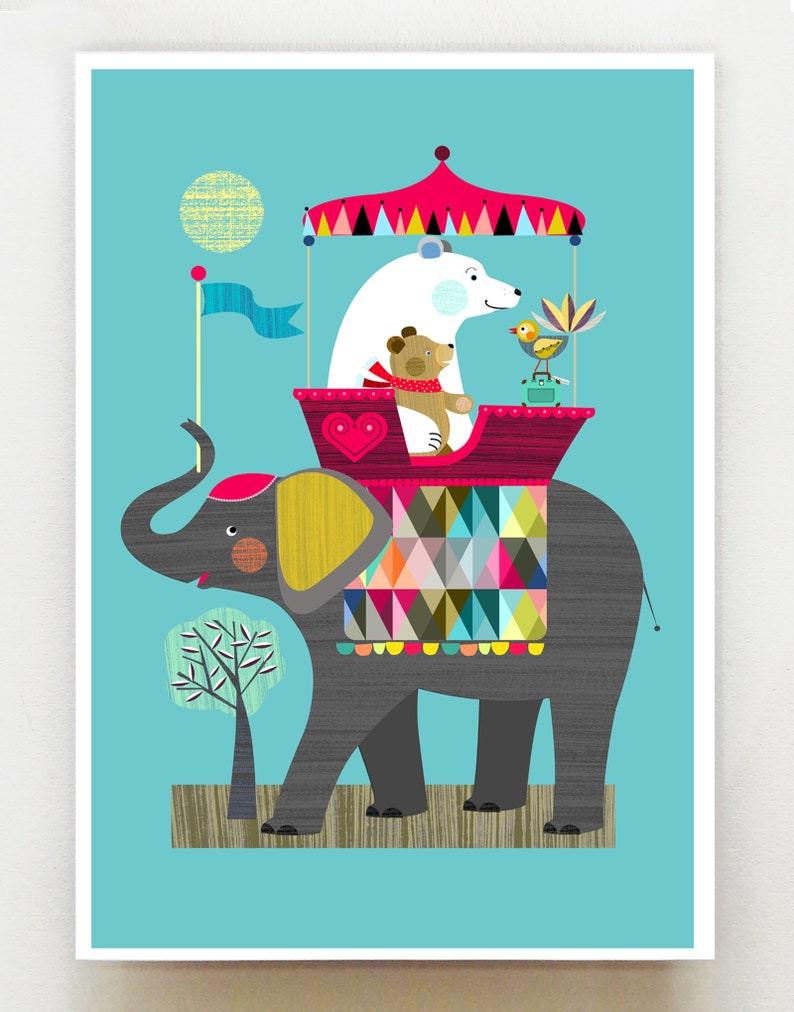 Piwakawaka meets Mr Polar bear, print, DES20 image 1