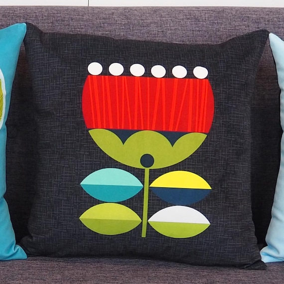 New Zealand, retro Pohutukawa, cushion cover, C16