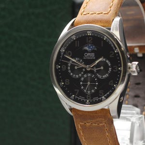 Near MINT Oris 7516 Moon phase Artelier Complication 40mm Black Dial Day/Date Automatic Men's Watch