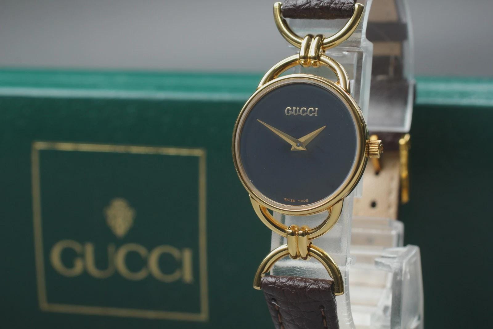 GUCCI 6000.2.Lゴールド✖️パープル(レザー) Gucci 6000.2.l Watch - Etsy