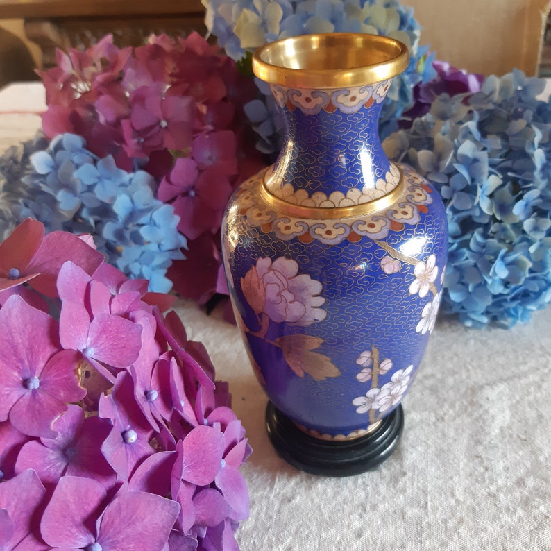 Vase JingFa cloisonné vase en laiton chinois vintage Etsy