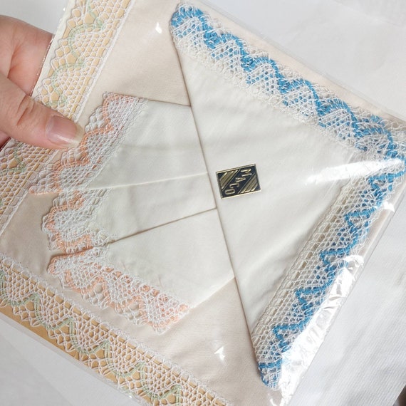 Mid century maco Egyptian cotton handkerchiefs wi… - image 2