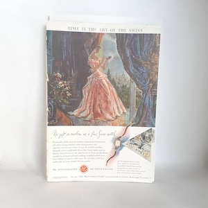 1950 Swiss Federation of Watch Manufacturers vintage magazine print ad - paper ephemera - scrapbooking - jewelry collectible