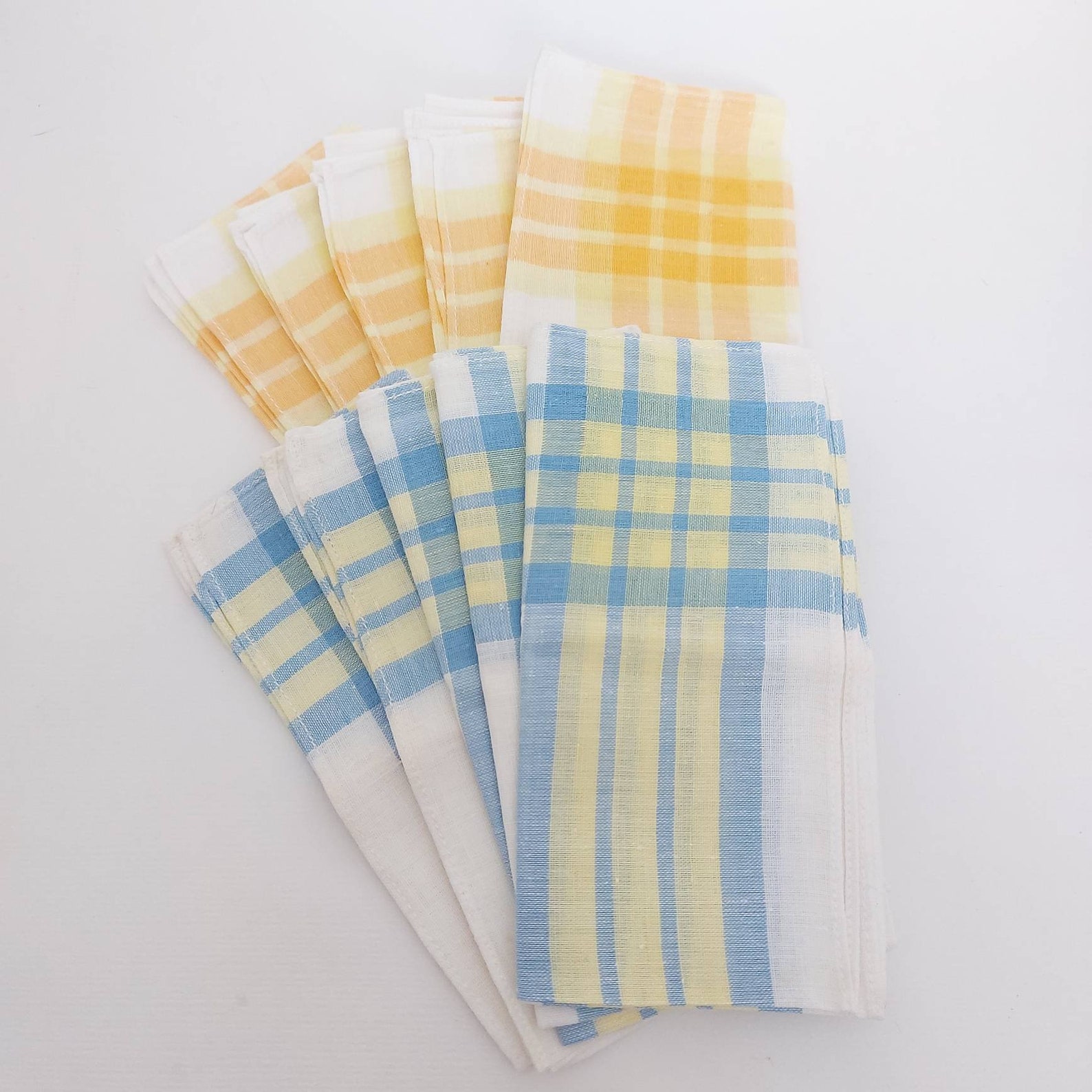 Set of 10 Egyptian cotton handkerchiefs unused vintage mid Etsy