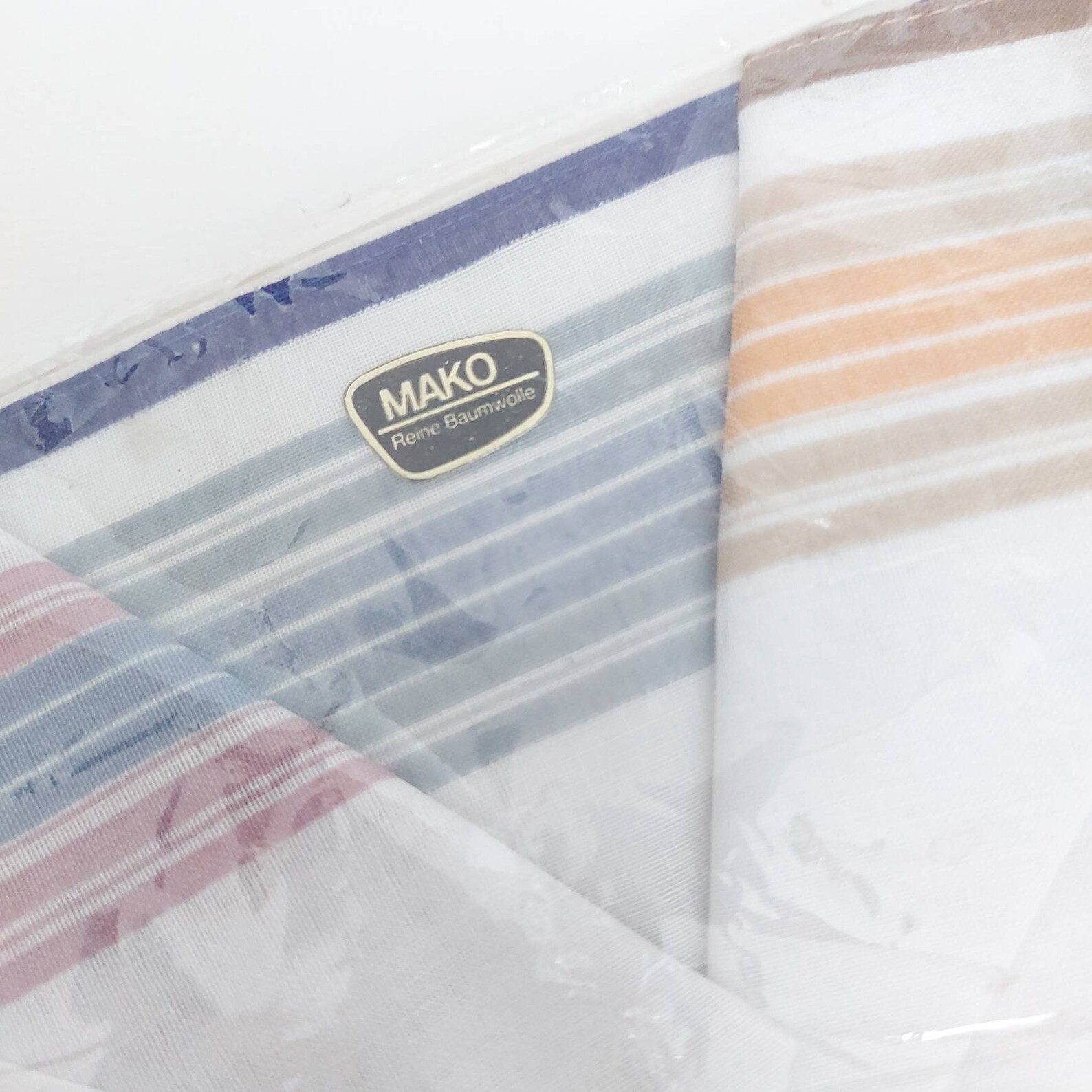 Mid Century Maco Egyptian Cotton Handkerchiefs Set of 3 New in Package/nos Burgundy Blue Brown