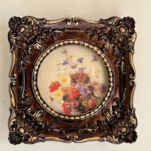 Marco floral vintage - Arte de pared cuadrado adornado
