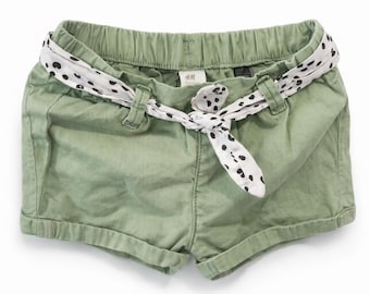 H&M Green Kids Shorts with Polka Dot Belt