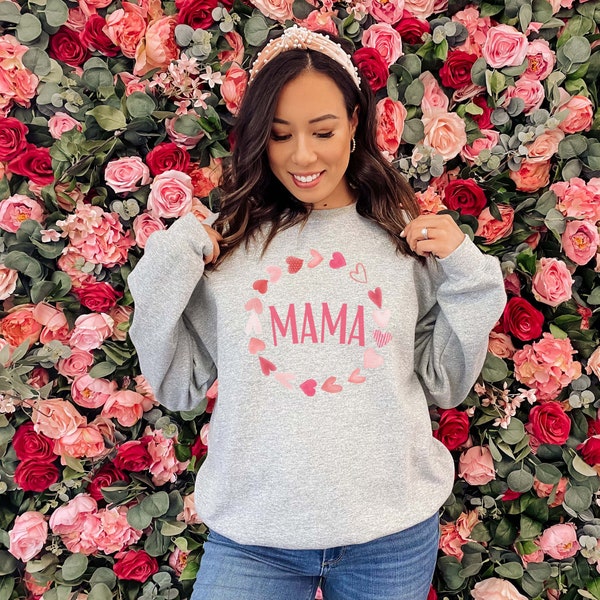 Mom Sweatshirt, Valentine Mom, Valentine gift, Cool Mom, First Mothers Day Gift, Mom Life Shirt, Mama Sweatshirt, Womens Clothing, Mom Tee