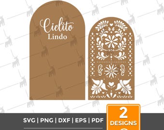 Cielito Lindo Bogen Backdrop SVG, Mexikanischer Talavera PNG, Hochzeitsbogen