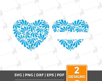 Talavera Heart SVG, Mexican Talavera PNG, Spanish Tile Pattern