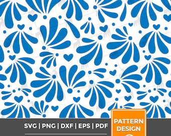 Talavera Pattern SVG, Mexican Talavera PNG, Spanish Tile style