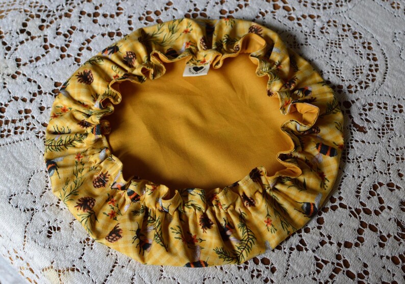 Reusable Mixing Bowl & Jar Covers - 100% Cotton Bumble Bee Print zdjęcie 3