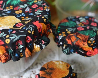 Reusable Mixing Bowl & Jar Covers - 100% Cotton Farmhouse Roosters