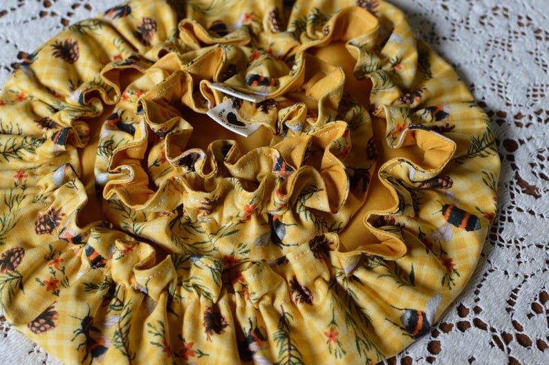 Reusable Mixing Bowl & Jar Covers - 100% Cotton Bumble Bee Print zdjęcie 4