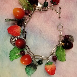 cherries & berries charm bracelet
