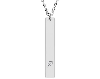 Cosmic Flow Studio / Collar zodiacal de barra vertical Sagitario / Grabado