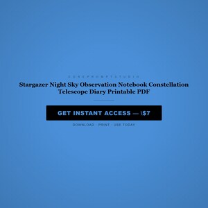 Stargazer Night Sky Observation Notebook Constellation Telescope Diary Printable PDF image 8