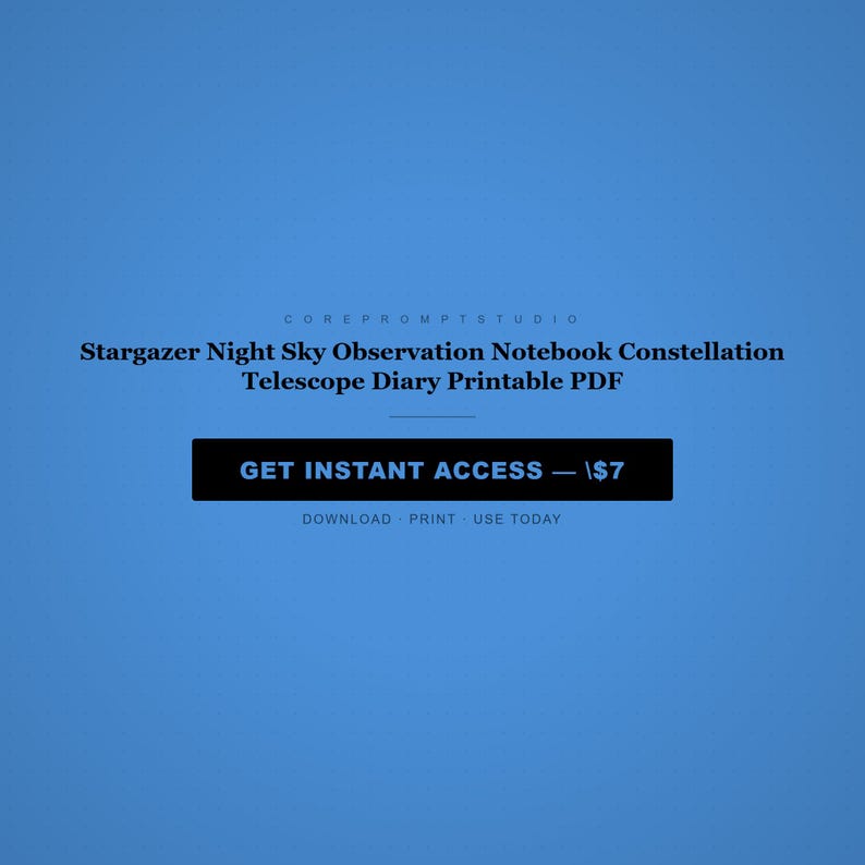 Stargazer Night Sky Observation Notebook Constellation Telescope Diary Printable PDF image 8