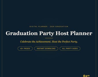 Graduierung Party Gastgeber Planer | Class of 2026 Checkliste, Budget Tracker (Digitaler Download)