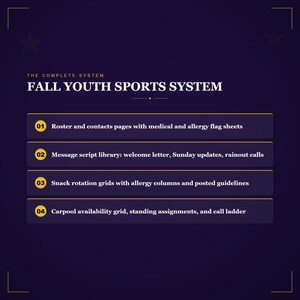 Youth Sports Team Manager Binder | Roster, Snack, Carpool, Fundraiser (PDF Printable) image 5