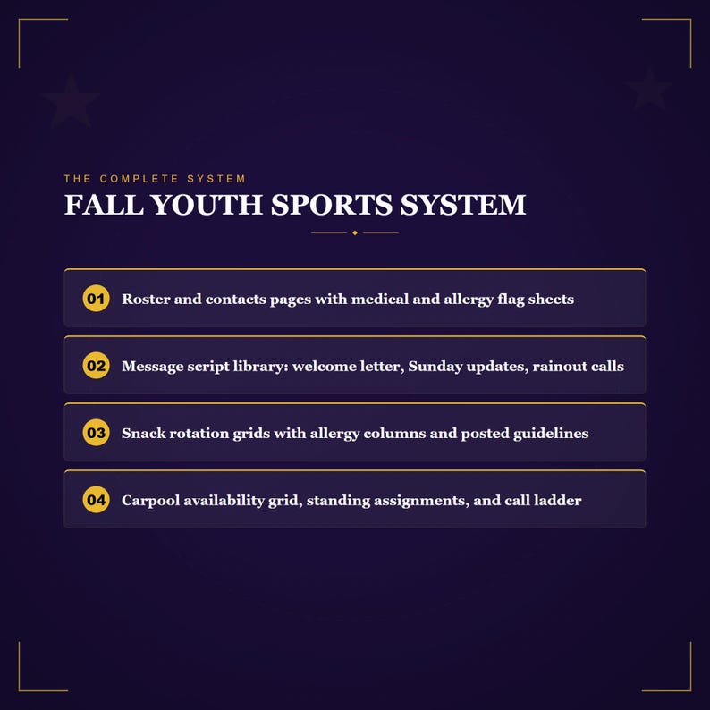 Youth Sports Team Manager Binder | Roster, Snack, Carpool, Fundraiser (PDF Printable) image 5