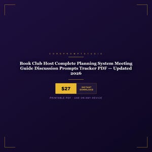 Year Long Reading Circle Host Operating Manual Book Picks Discussion Prompts Roster Printable PDF