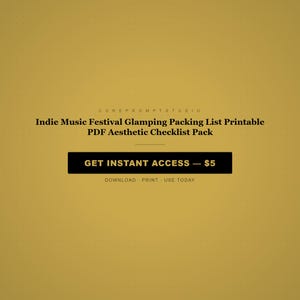 Indie Music Festival Glamping Packing List (Printable PDF) – Checklist Pack image 8